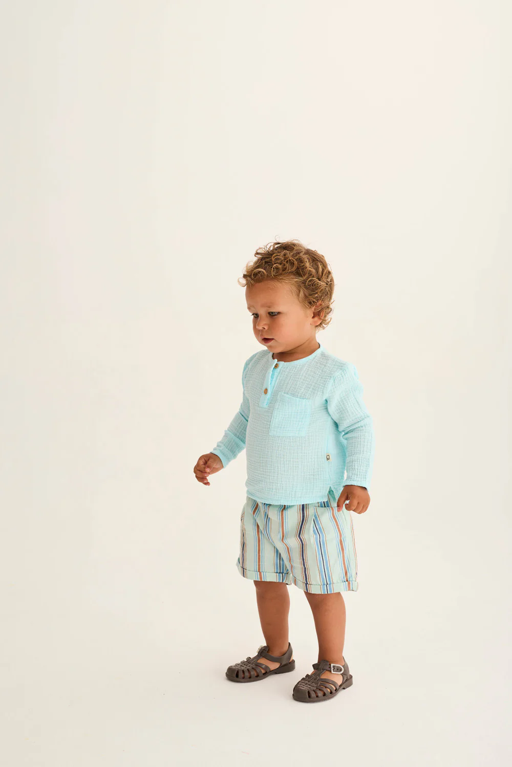 Striped Cotton Baby Shorts - Image 6