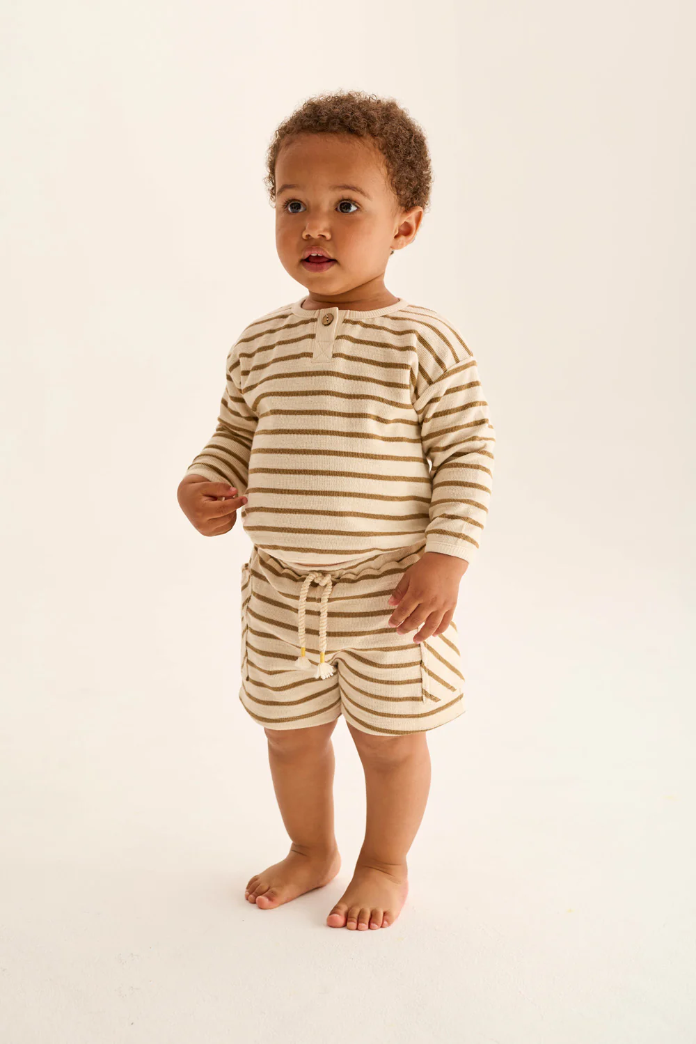 Double-Faced Striped Cotton Baby Shorts - Image 4