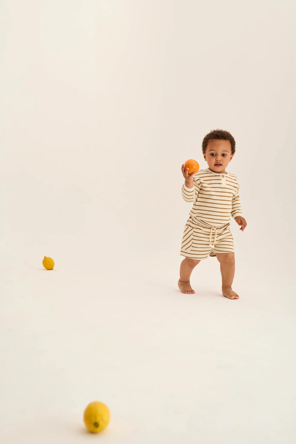 Double-Faced Striped Cotton Baby Shorts - Image 5