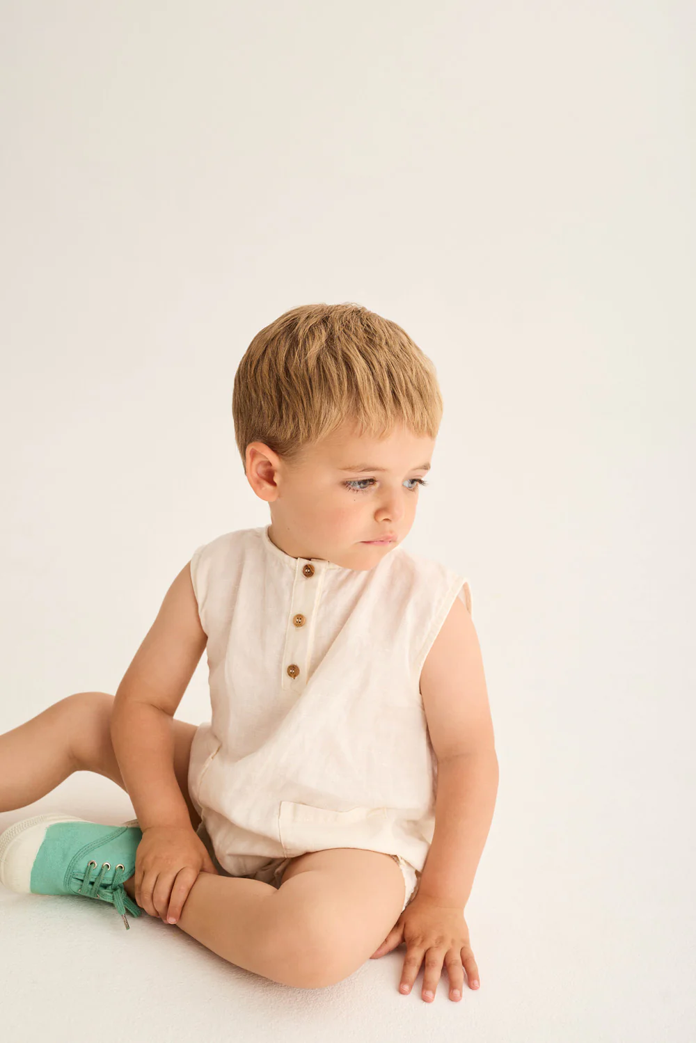 Cotton Linen Baby Romper - Image 3