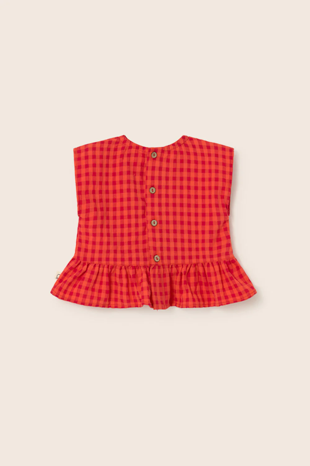 Gingham Cotton Peplum Baby Top - Image 3