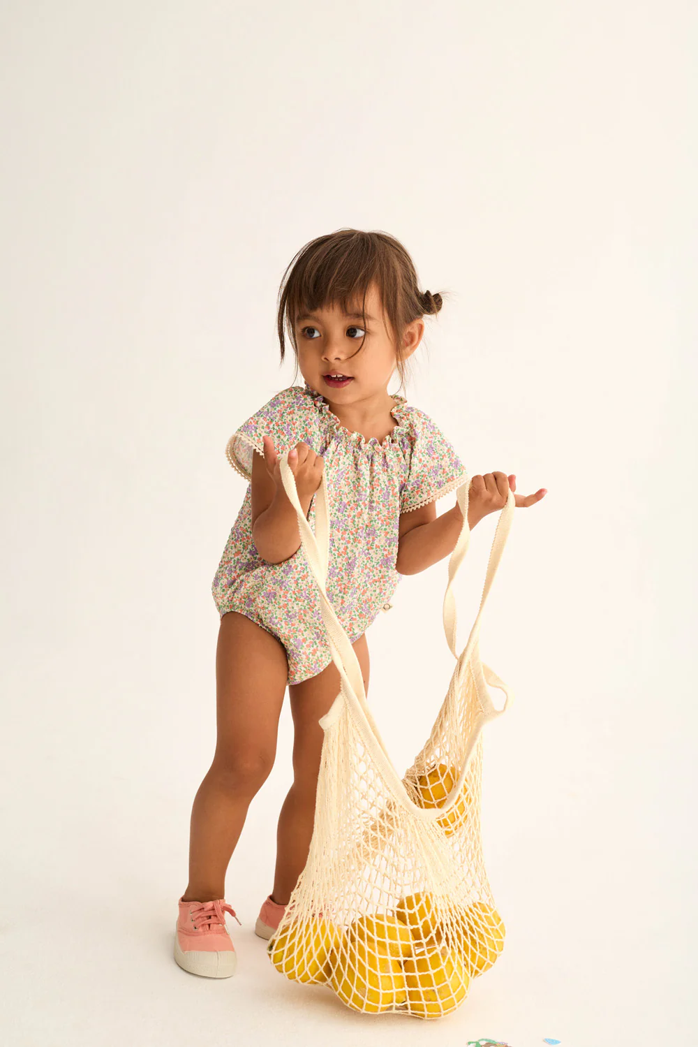 Floral Cotton Voile Baby Romper - Image 3