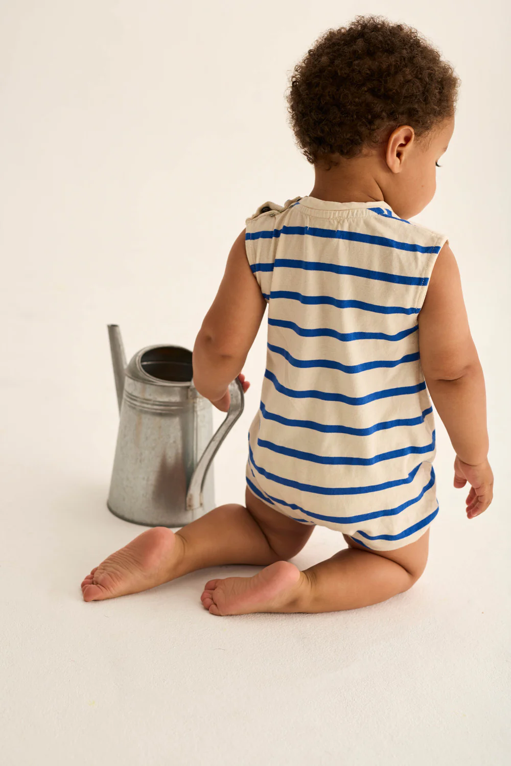 Striped Jersey Cotton Baby Romper - Image 5