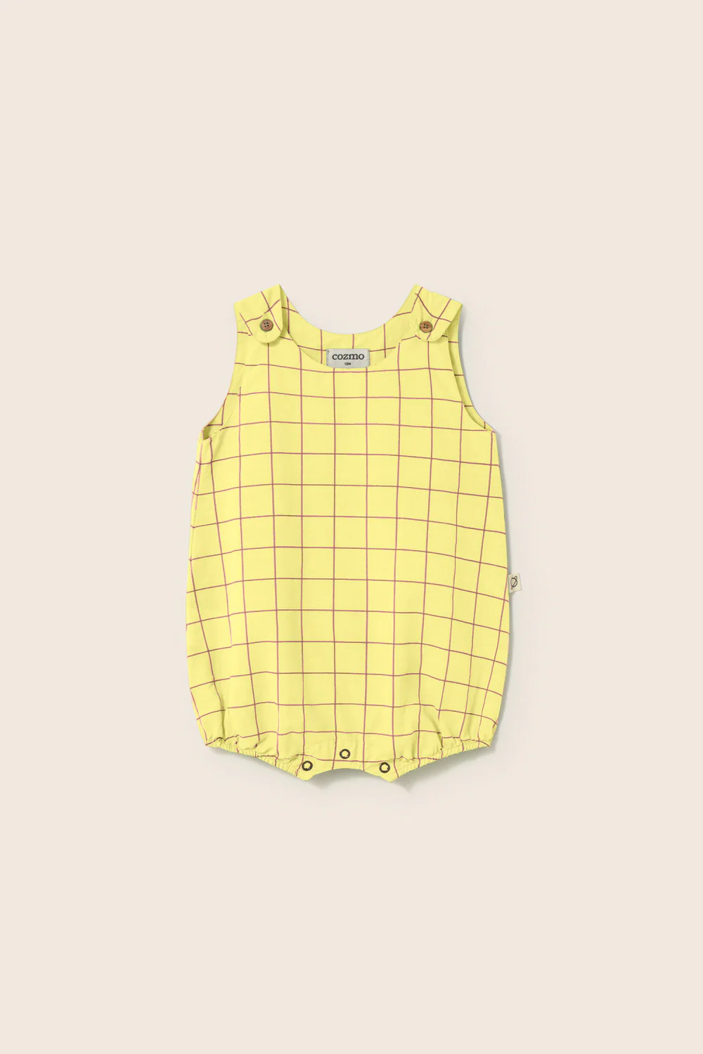 Slub Plaid Poplin Baby Romper - Image 4
