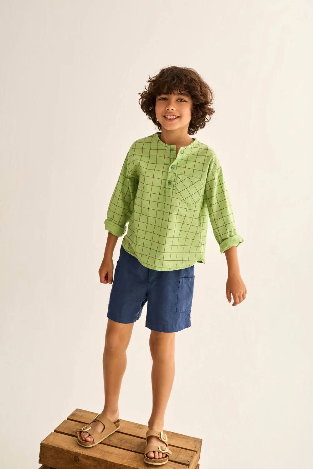 Slub Plaid Poplin Long Sleeves Shirt - Image 6