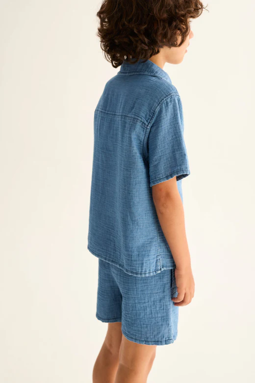 Denim Gauze Cotton Shirt - Image 3