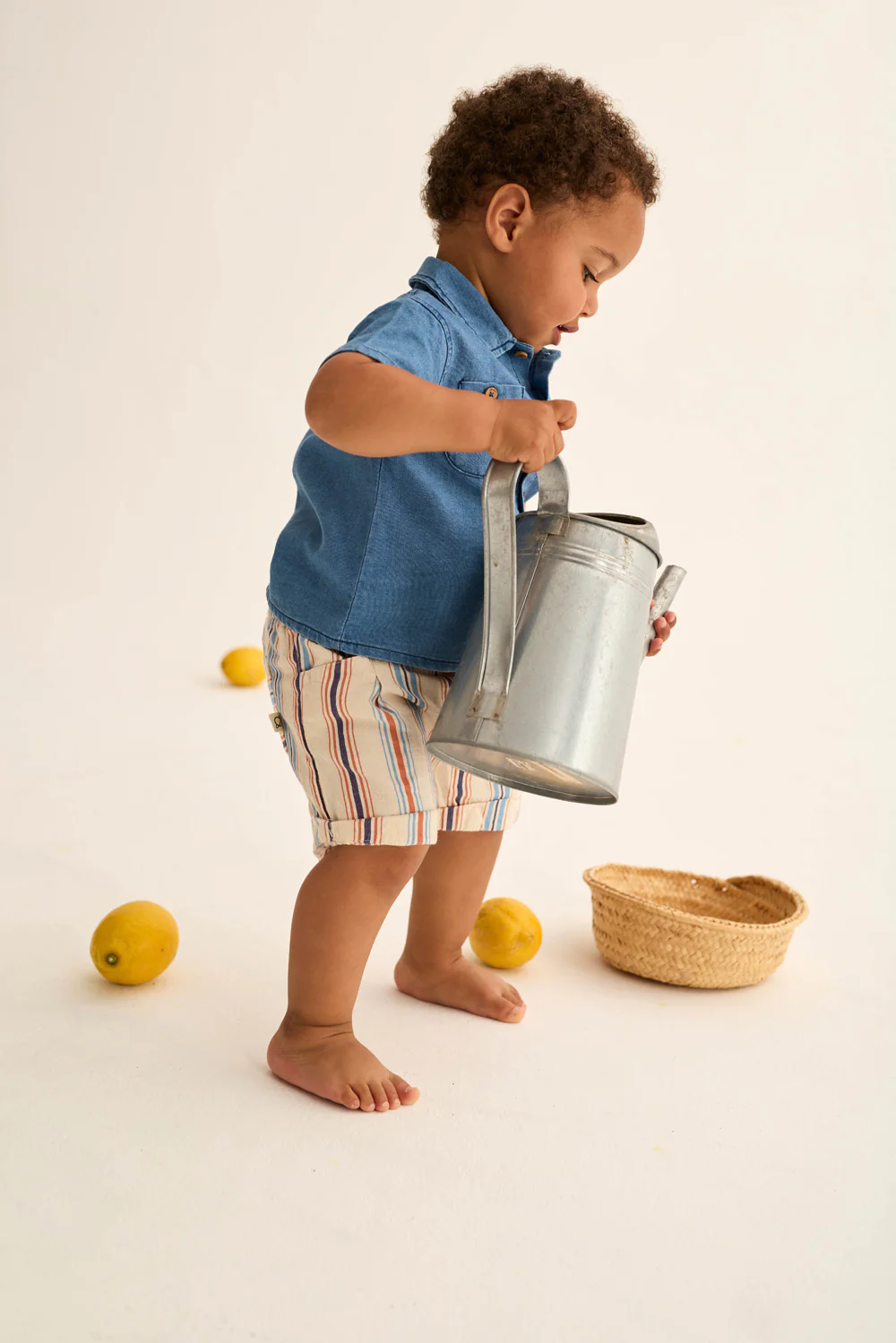 Striped Cotton Baby Shorts - Image 5