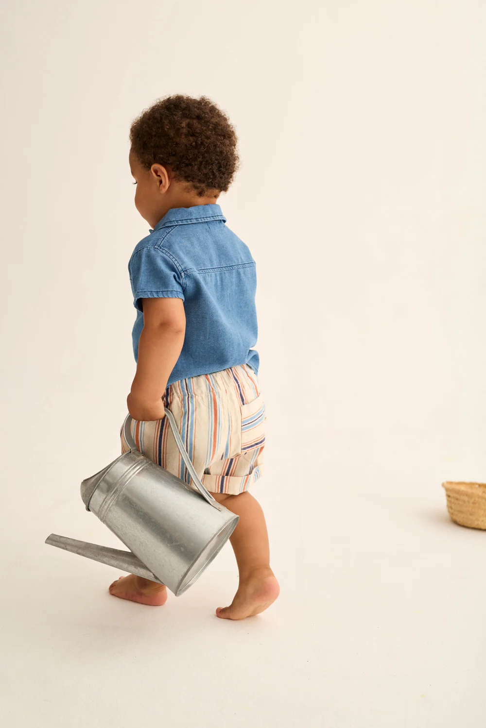 Striped Cotton Baby Shorts - Image 7