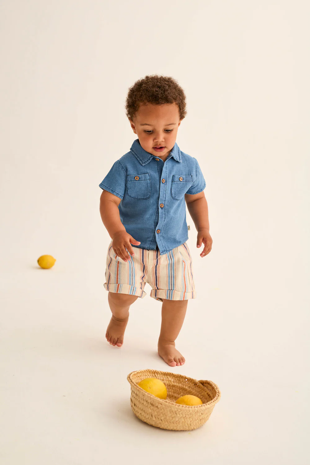 Striped Cotton Baby Shorts - Image 8