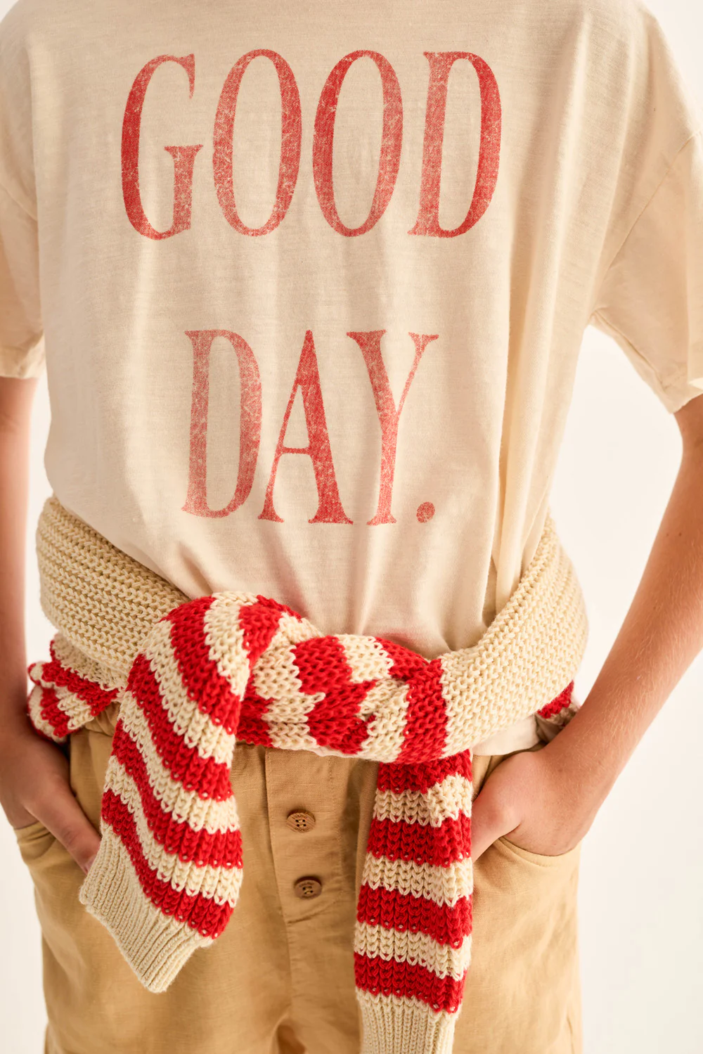 Soft Slub Cotton Print T-Shirt Good Day - Image 12