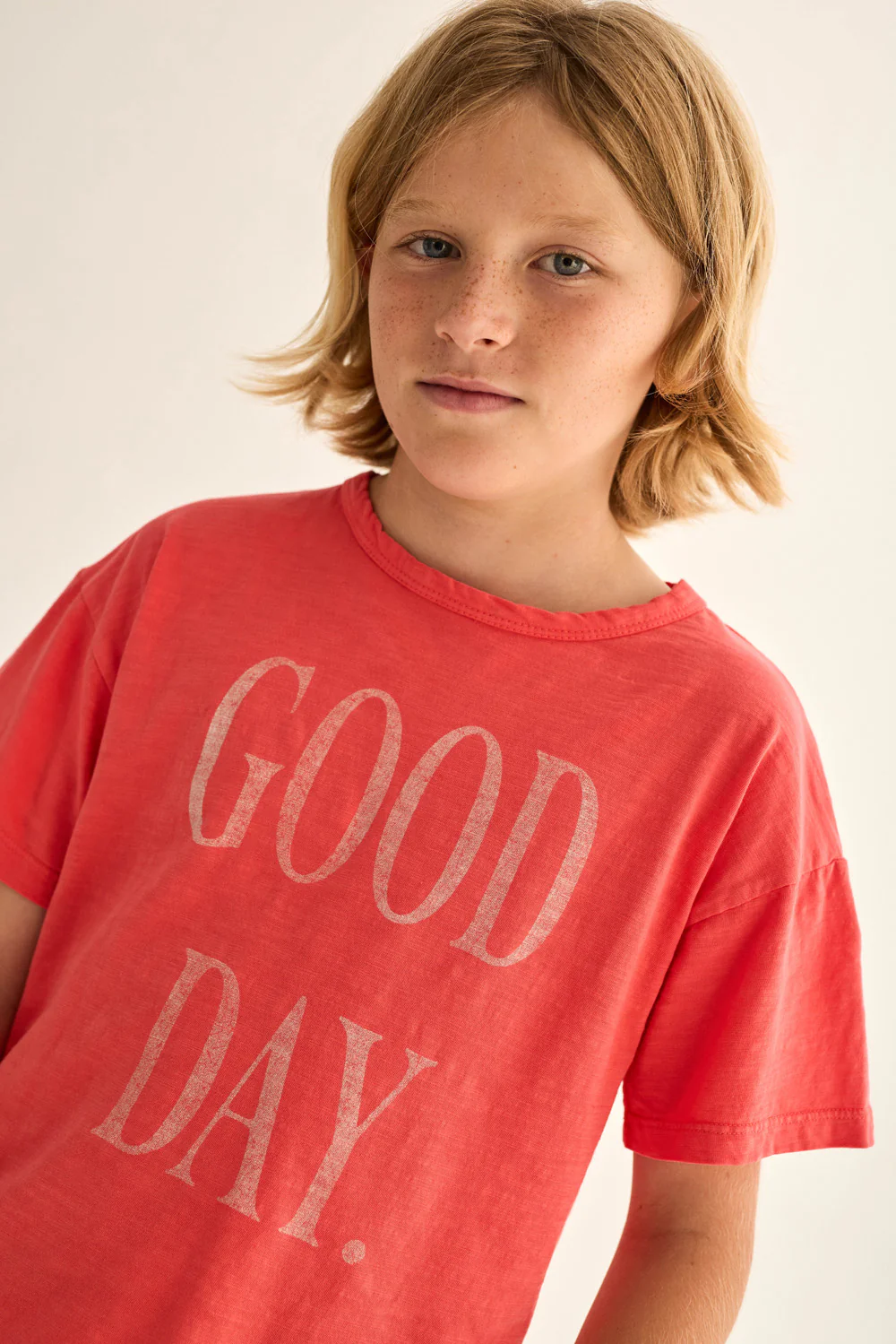 Soft Slub Cotton Print T-Shirt Good Day - Image 14