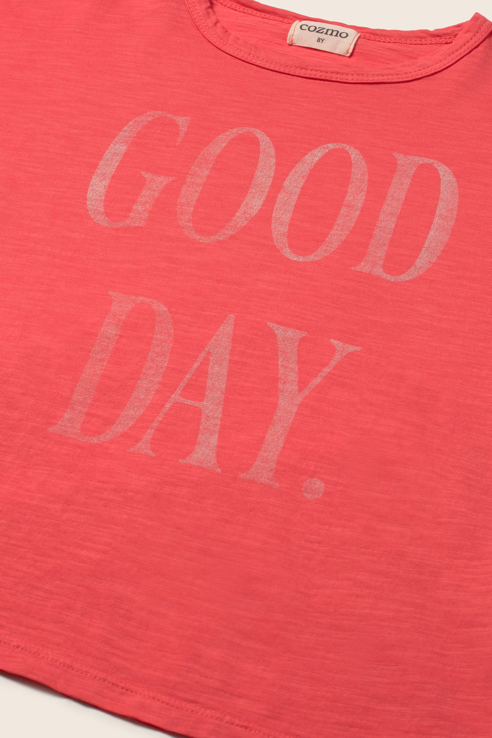 Soft Slub Cotton Print T-Shirt Good Day - Image 6
