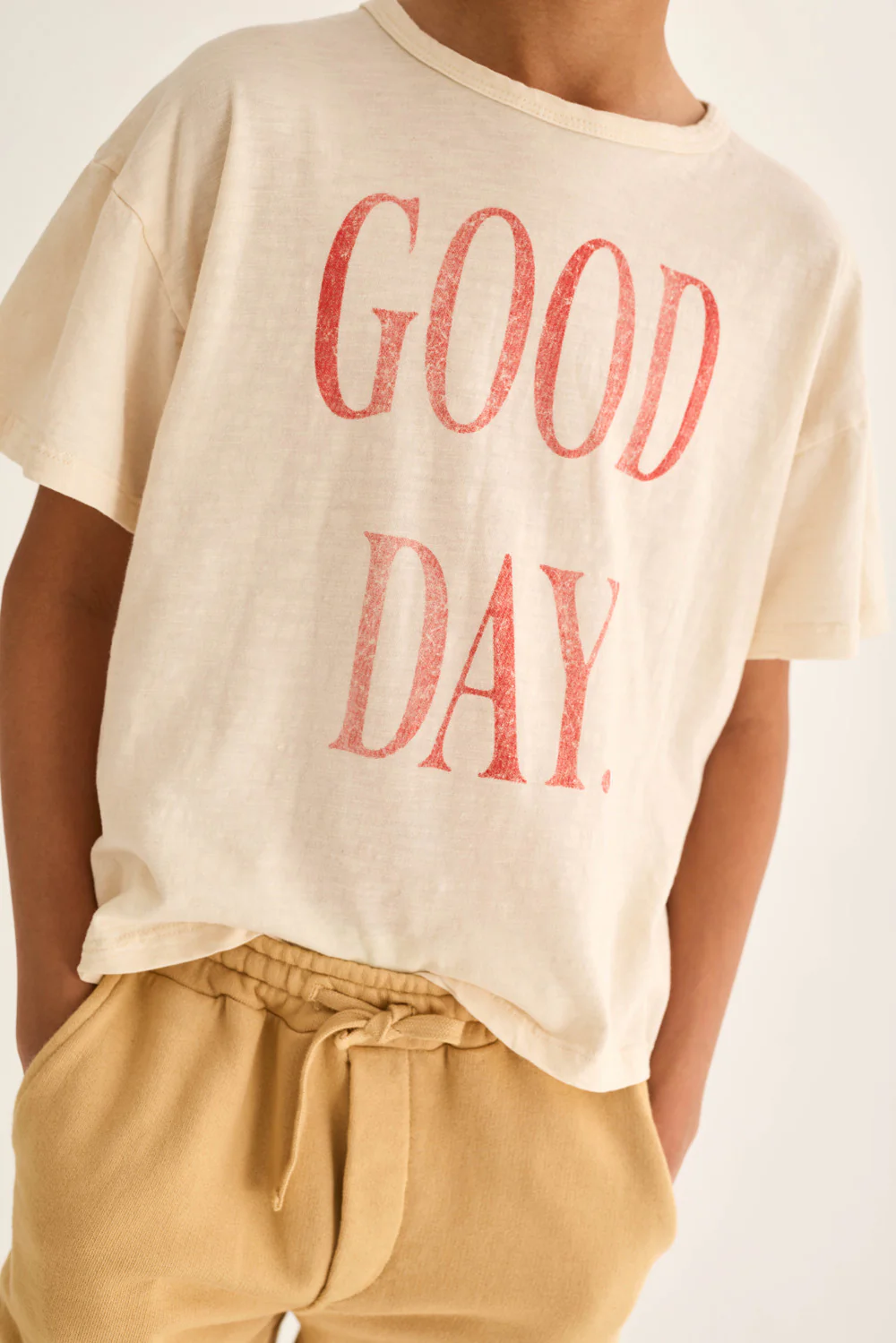 Soft Slub Cotton Print T-Shirt Good Day - Image 7