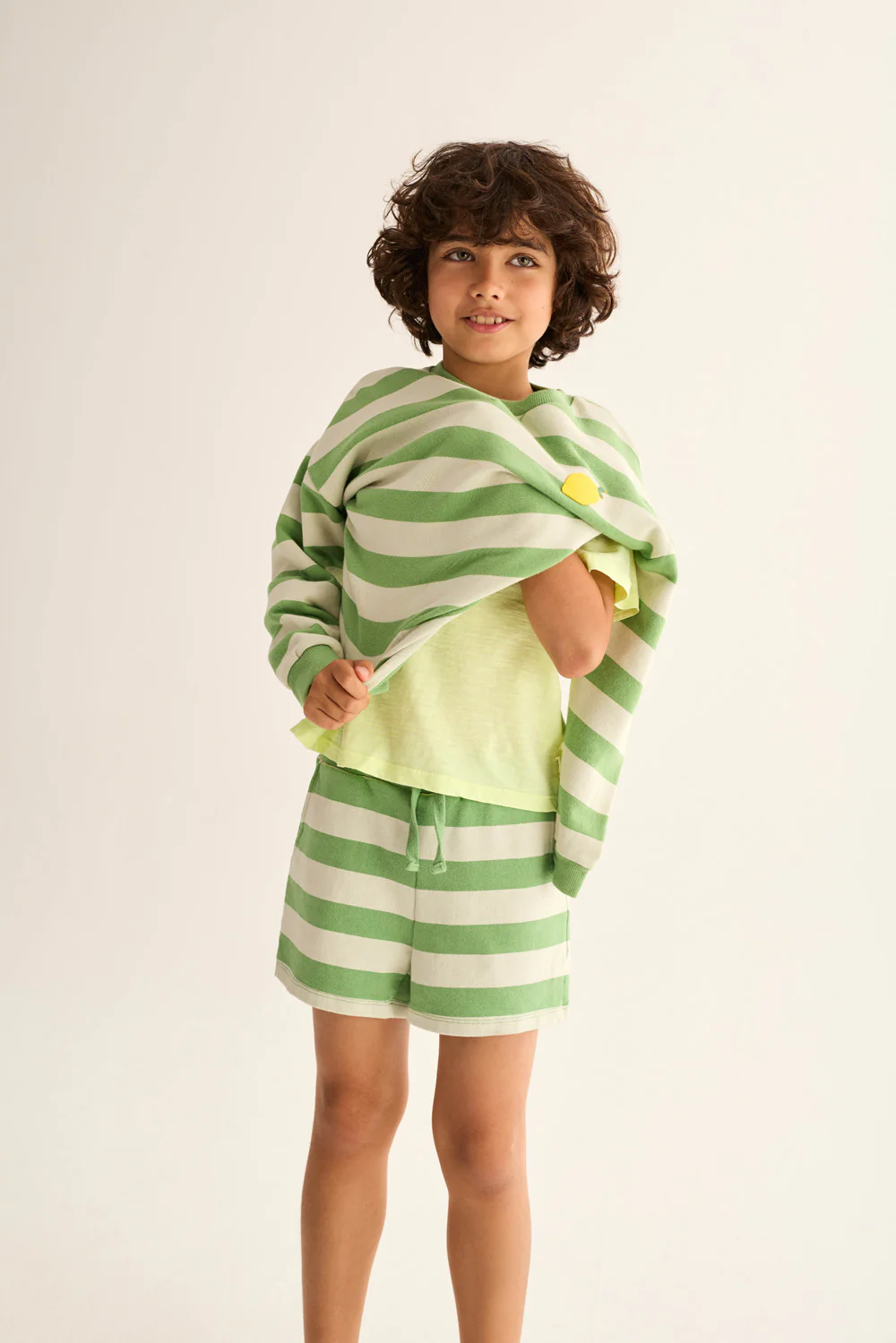Striped Cotton Fleece Shorts - Image 5