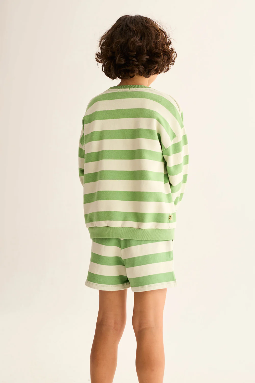Striped Cotton Fleece Shorts - Image 6