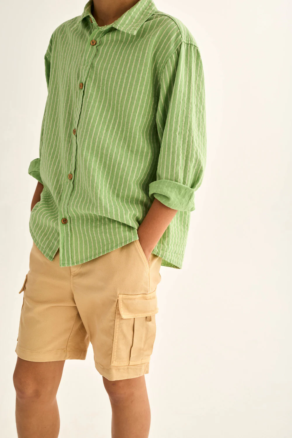 Striped Linen-Look Cotton Shirt - Image 5