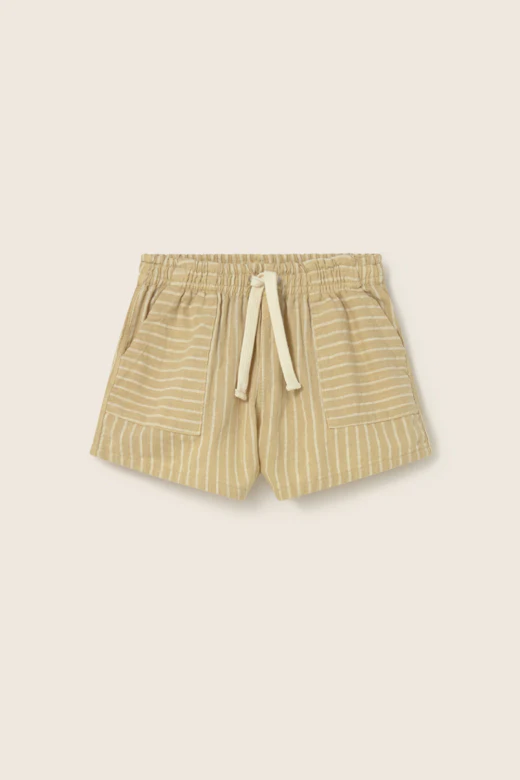 Striped Linen-Look Cotton Shorts - Image 3