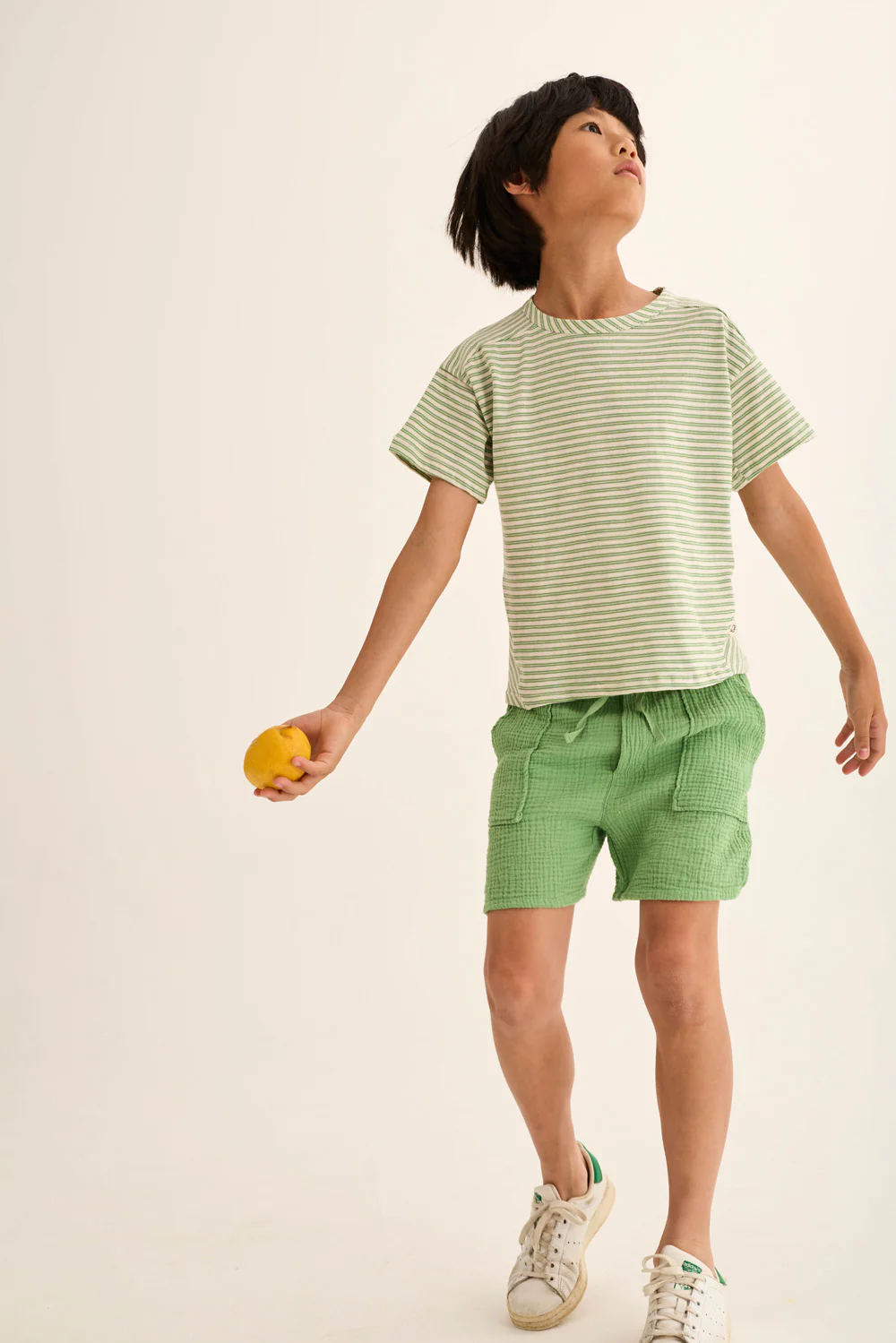 Striped Slub Cotton T-Shirt