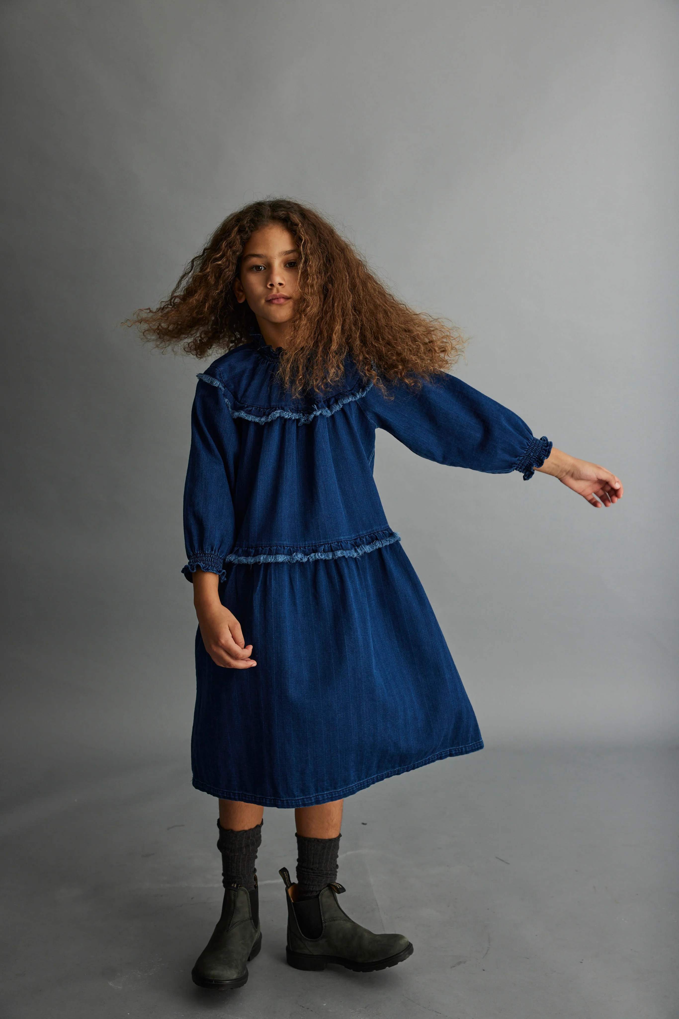 HERRINGBONE DENIM DRESS - Image 3