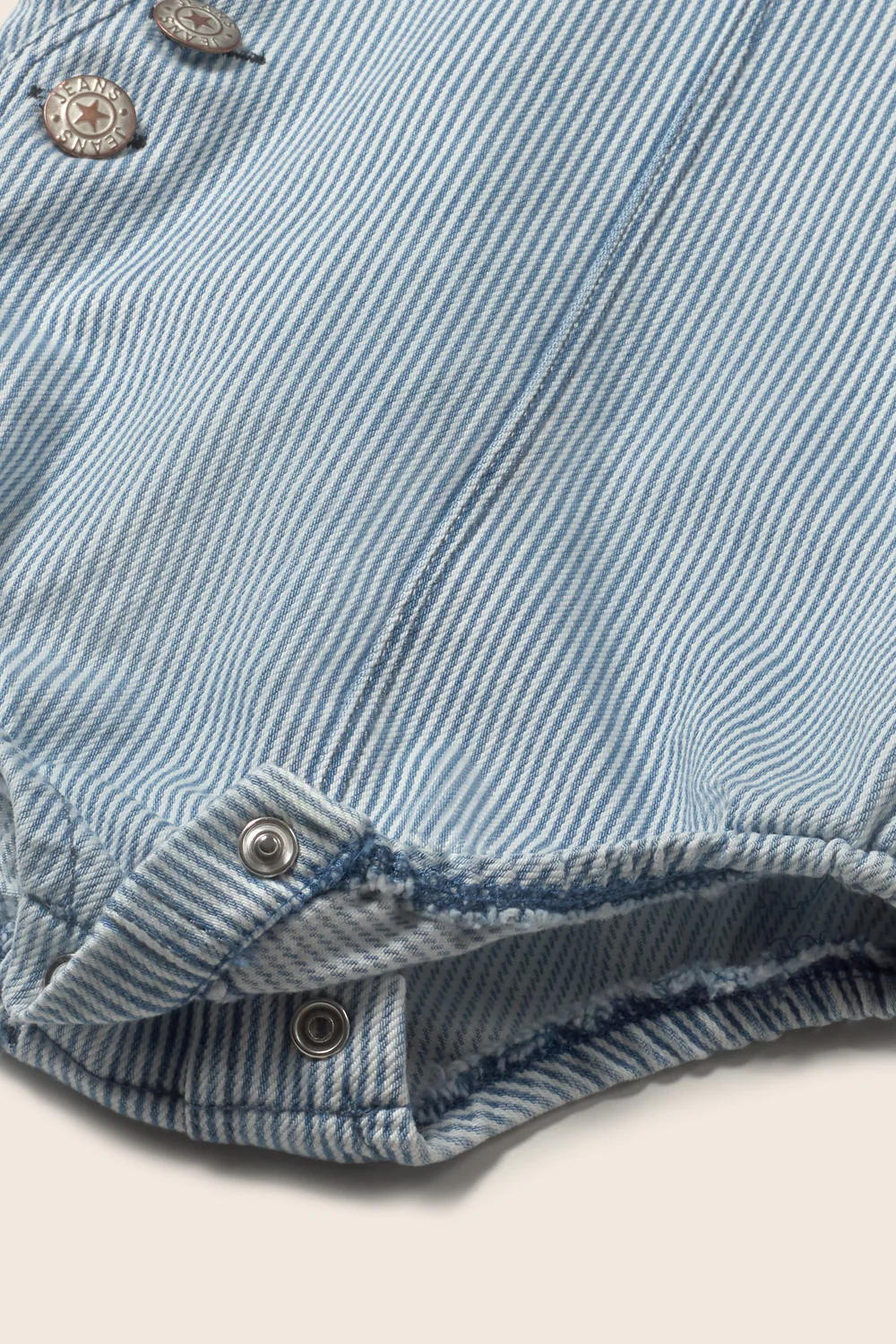 Fine Striped Denim Baby Romper - Image 3