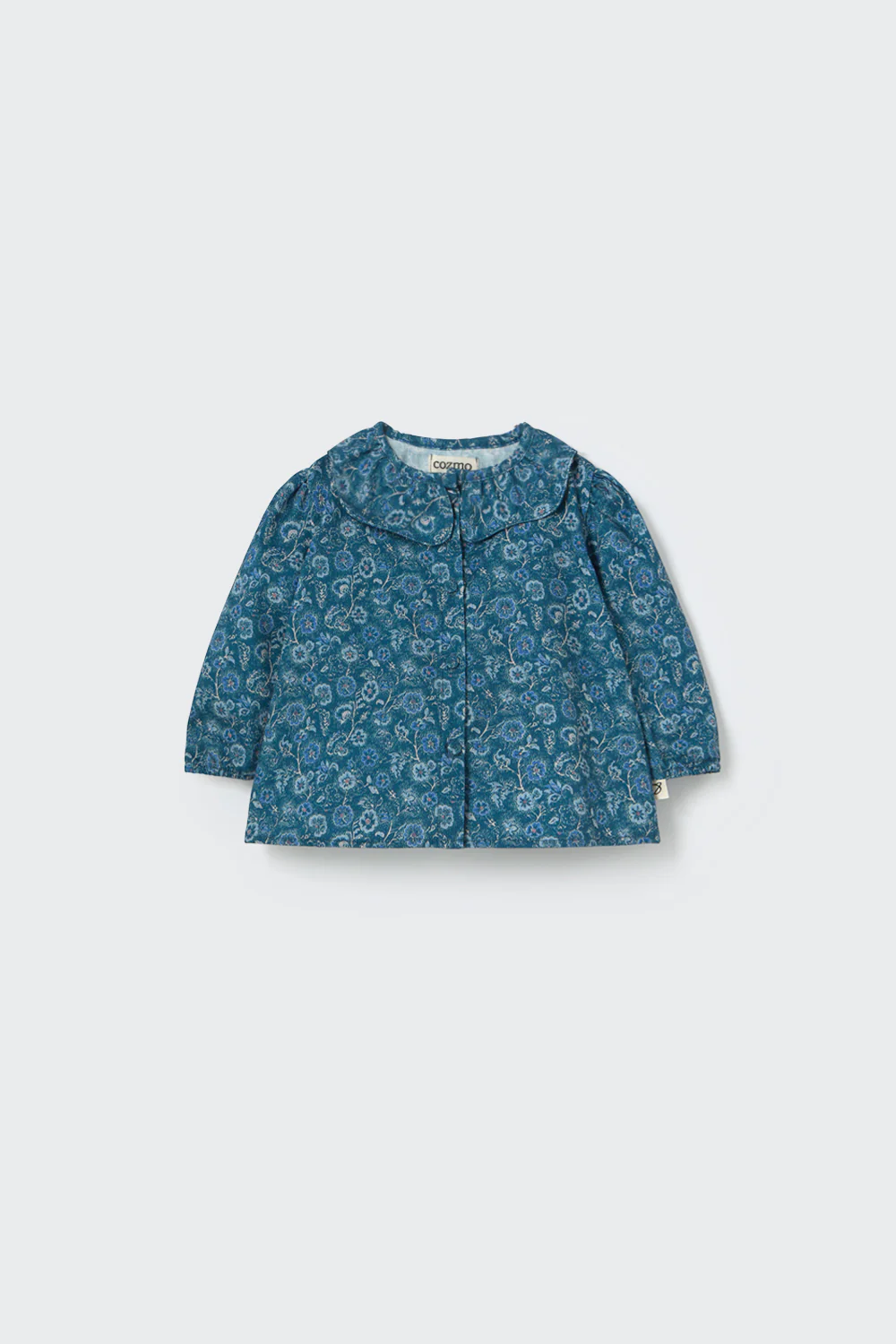 Organic Cotton Floral Fine Corduroy Baby Blouse - Libia - Image 2