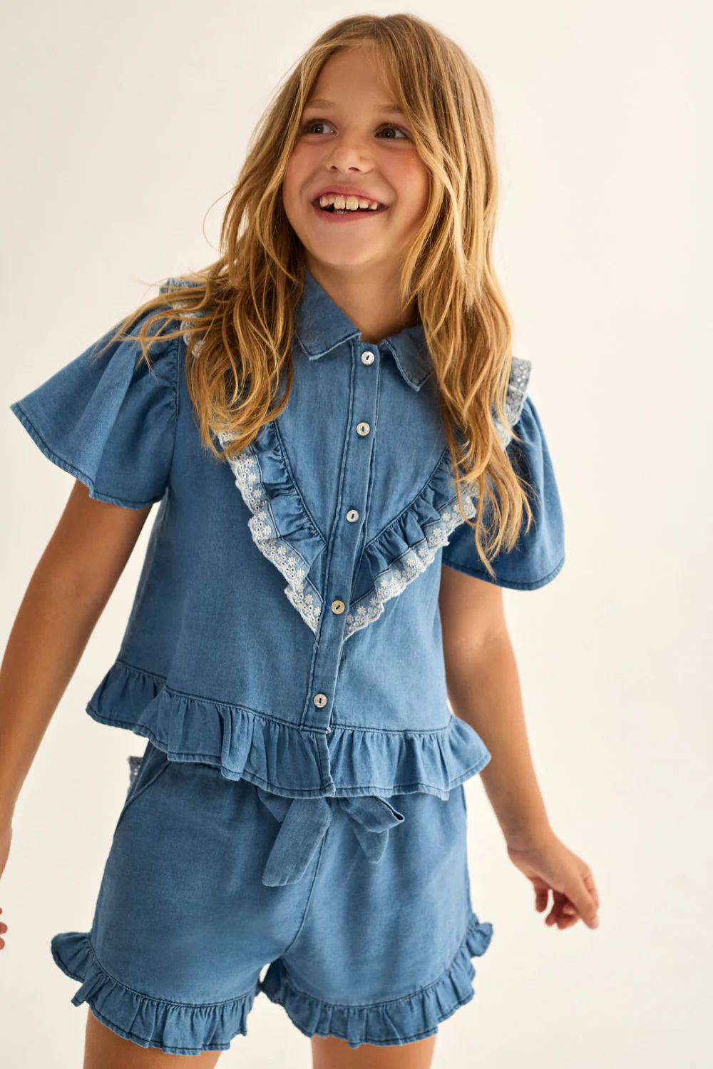 Chambray Denim Shorts - Image 3