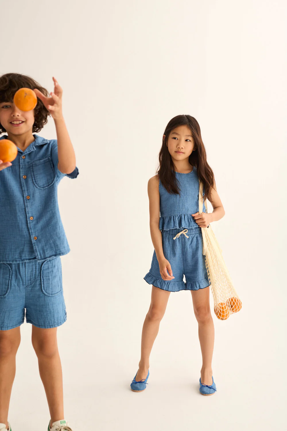 Denim Gauze Cotton Top - Image 4