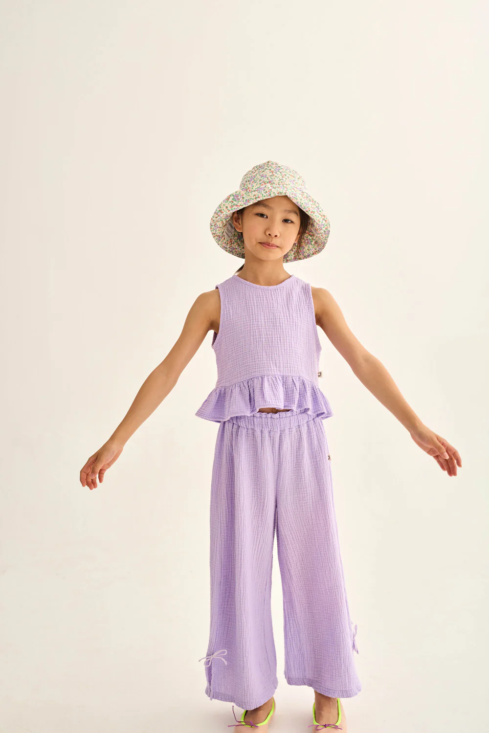 Soft Gauze Cotton Wide Pants - Image 3