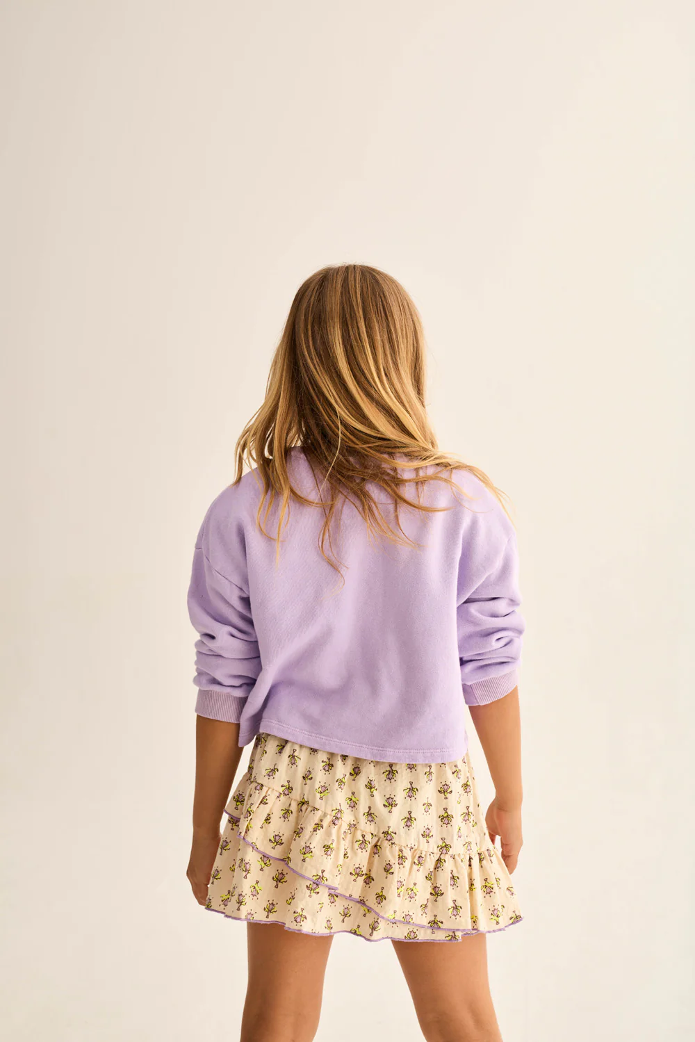 Cotton Fleece Print Puffed Sweatshirt - Image 10