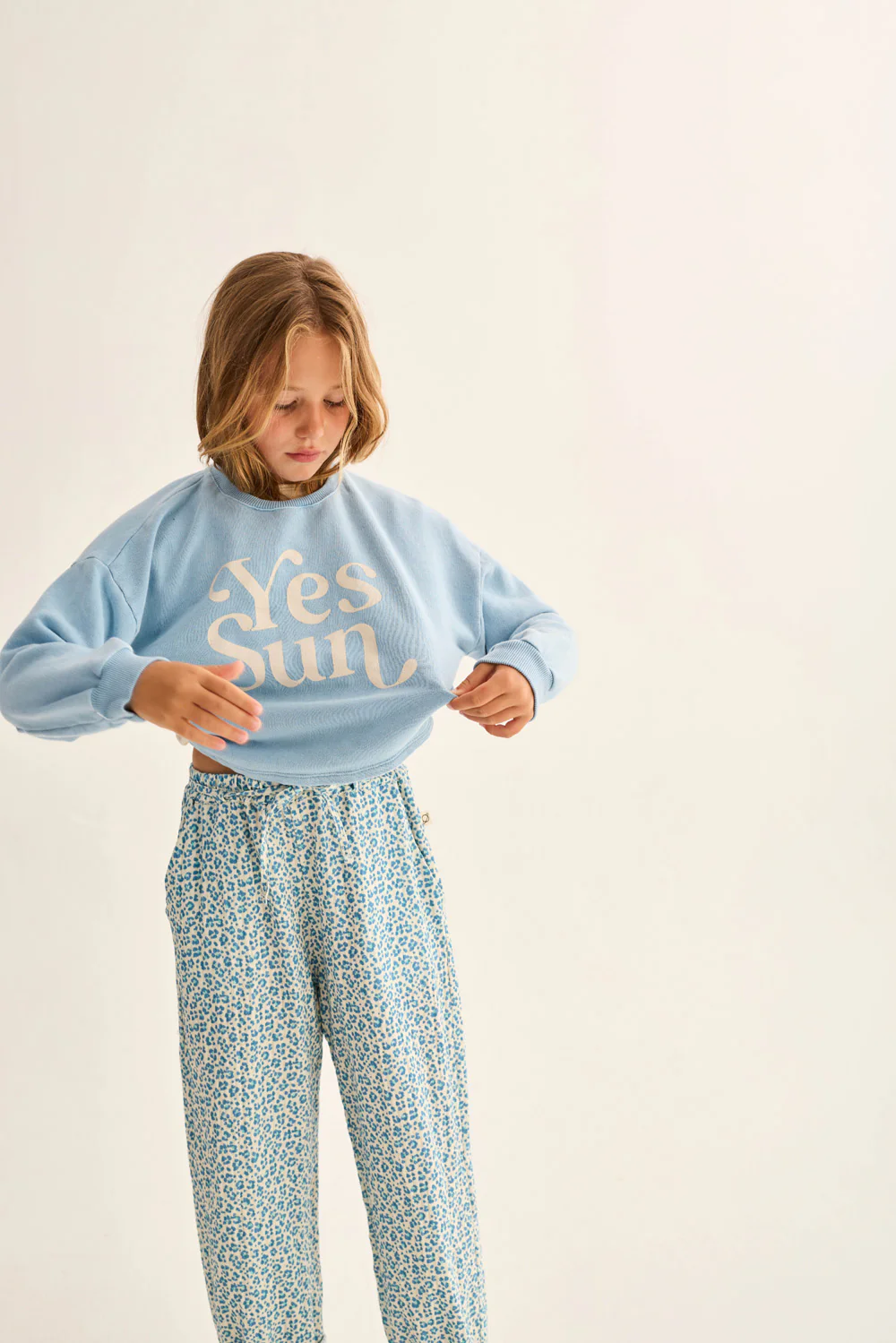 Cotton Fleece Print Puffed Sweatshirt - Image 11