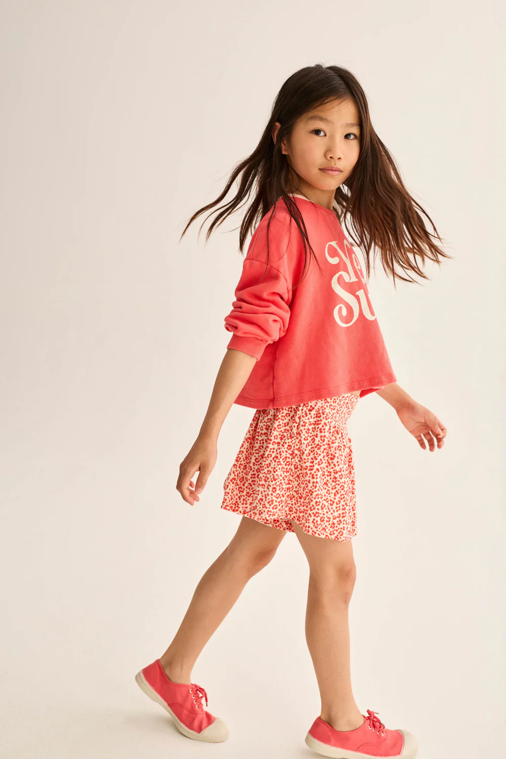 Cotton Fleece Print Puffed Sweatshirt - Image 4