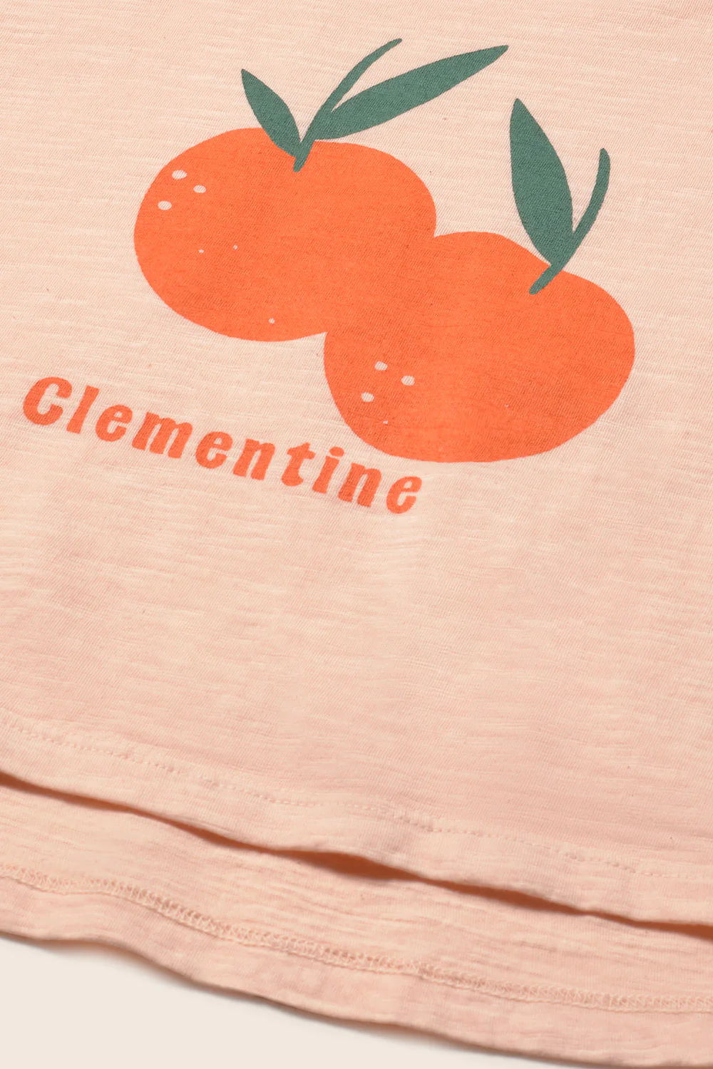 Soft Slub Cotton Print T-Shirt Clementine - Image 5