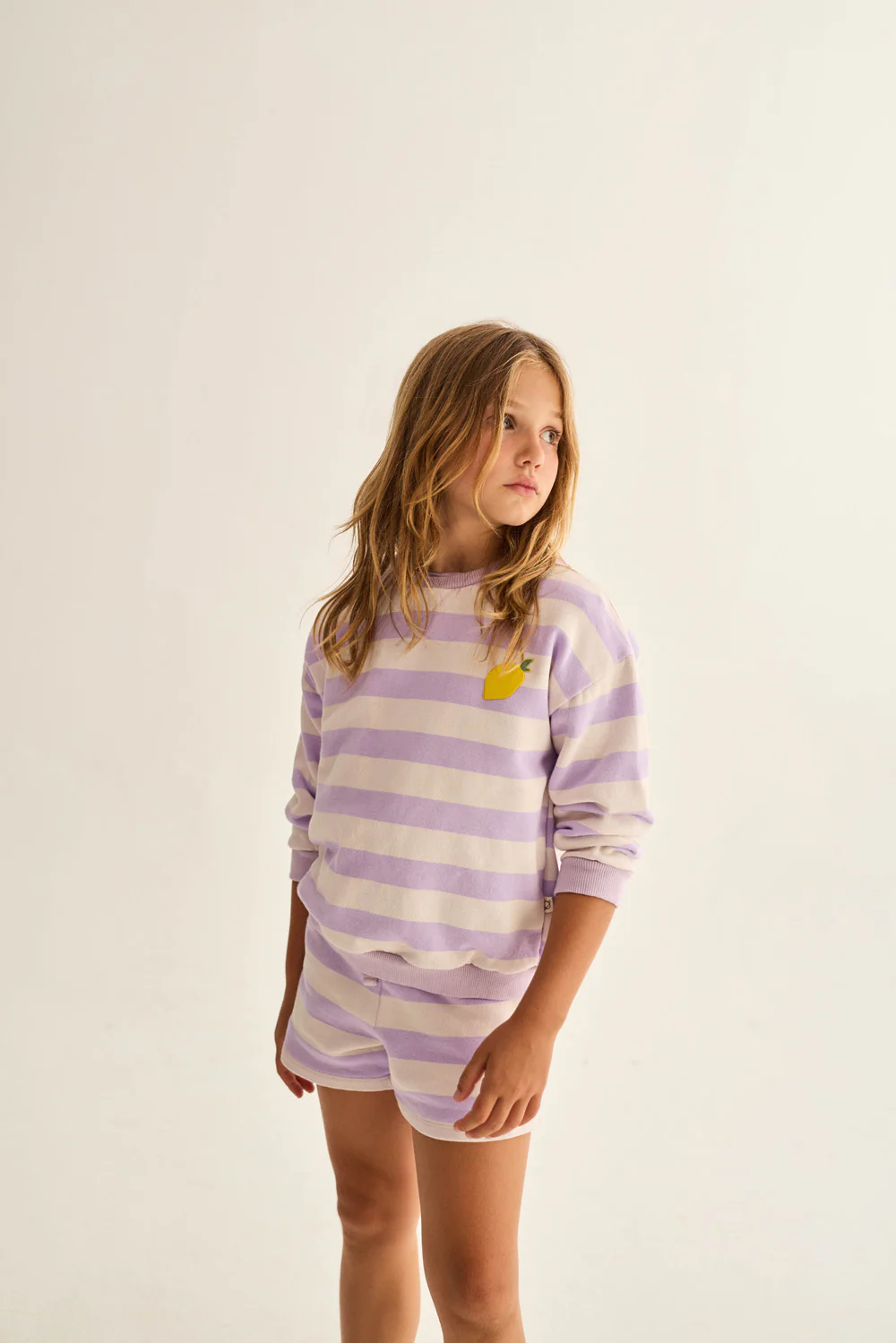 Striped Cotton Fleece Shorts