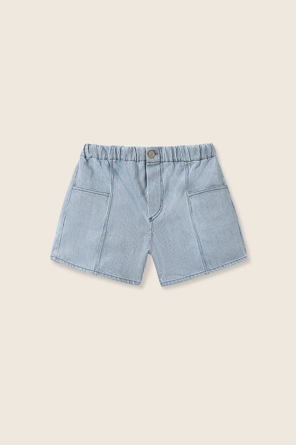 Fine Striped Denim Shorts - Image 2