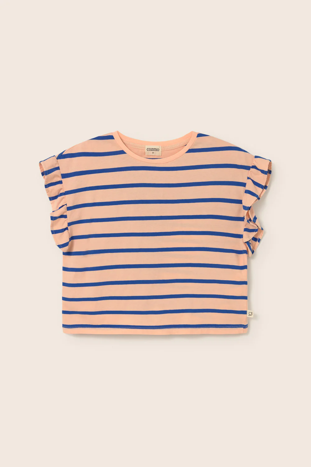 Striped Jersey Cotton Ruffle T-Shirt - Image 2