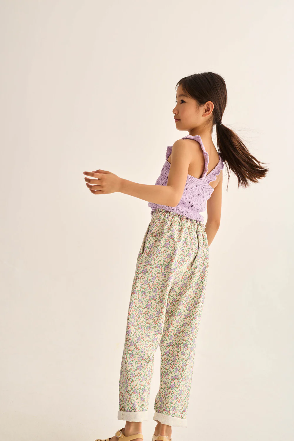 Floral Twill Cotton Pants - Image 3