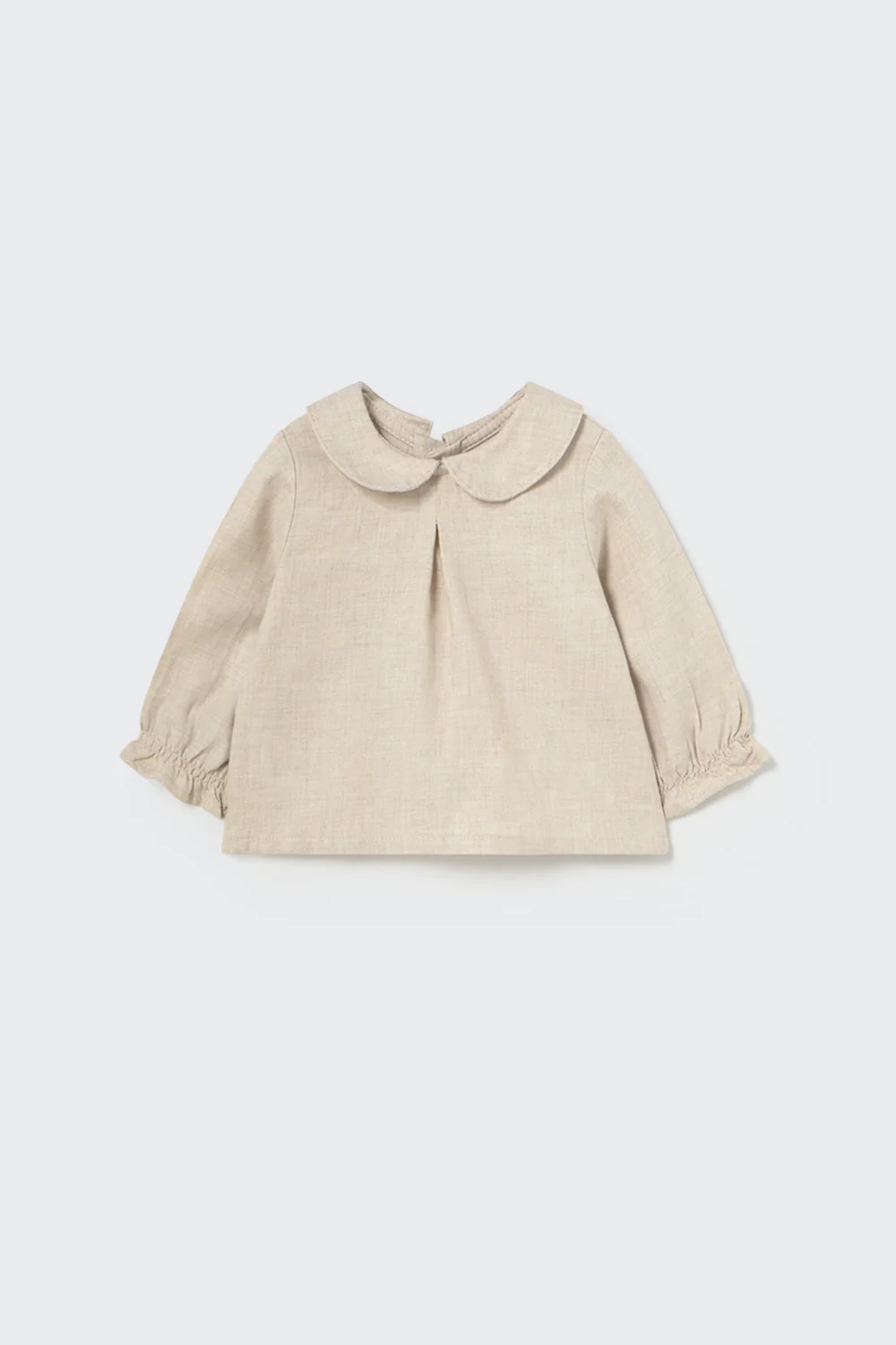 Mélange Flannel Newborn Collar Top - Vico