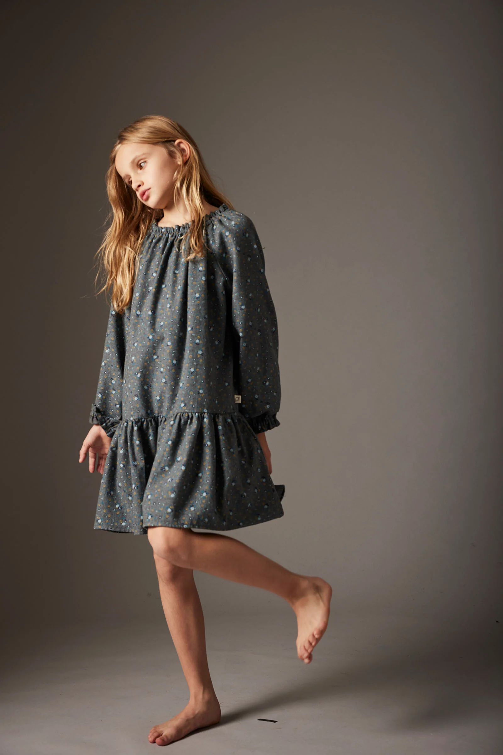 Mélange Floral Flannel Dress - Malta