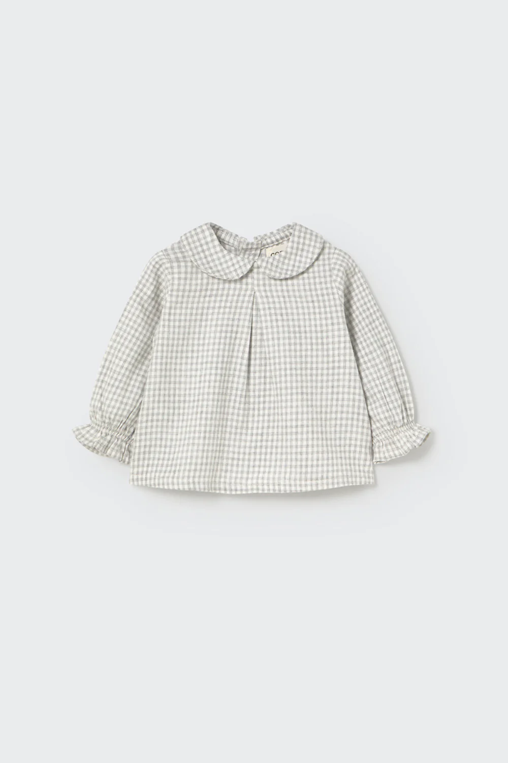 Mini Gingham Flannel Newborn Collar Top - Vico - Image 2