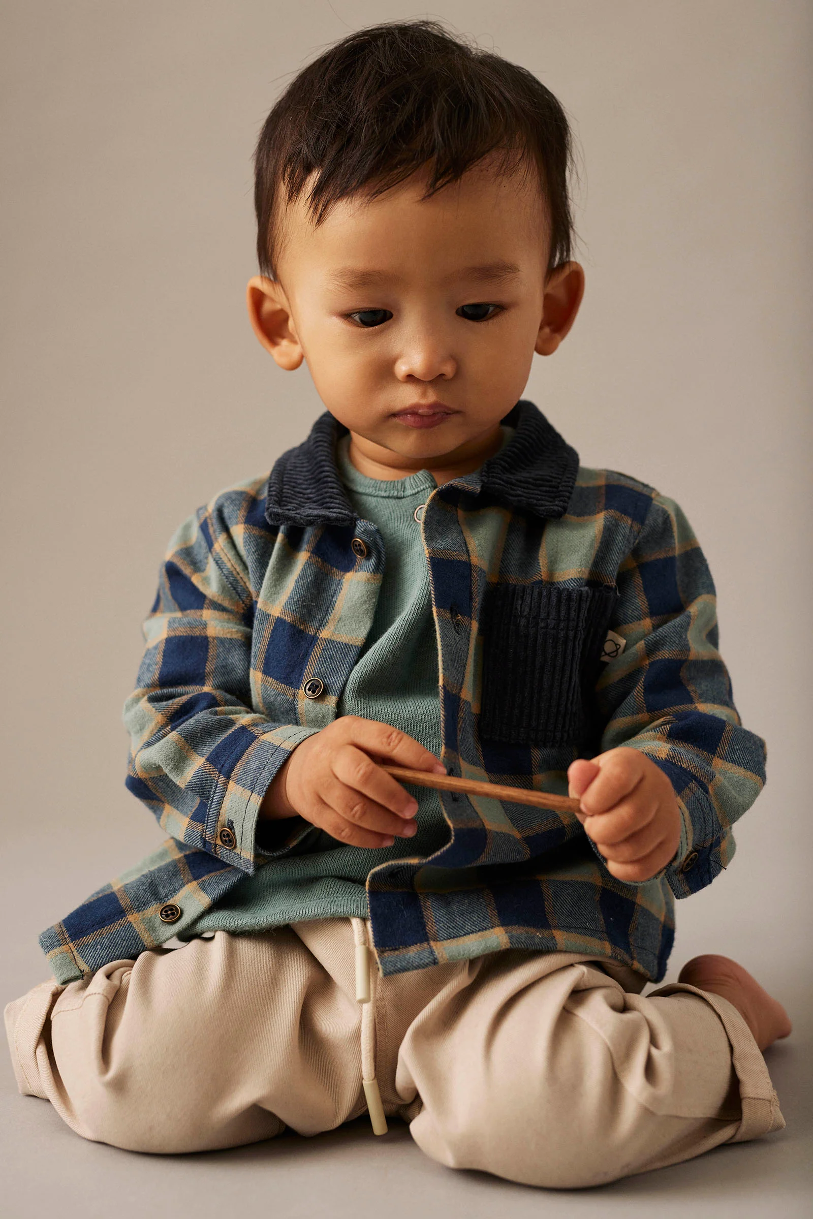 Organic Cotton Check Flannel Baby Shirt - Tokio - Image 3