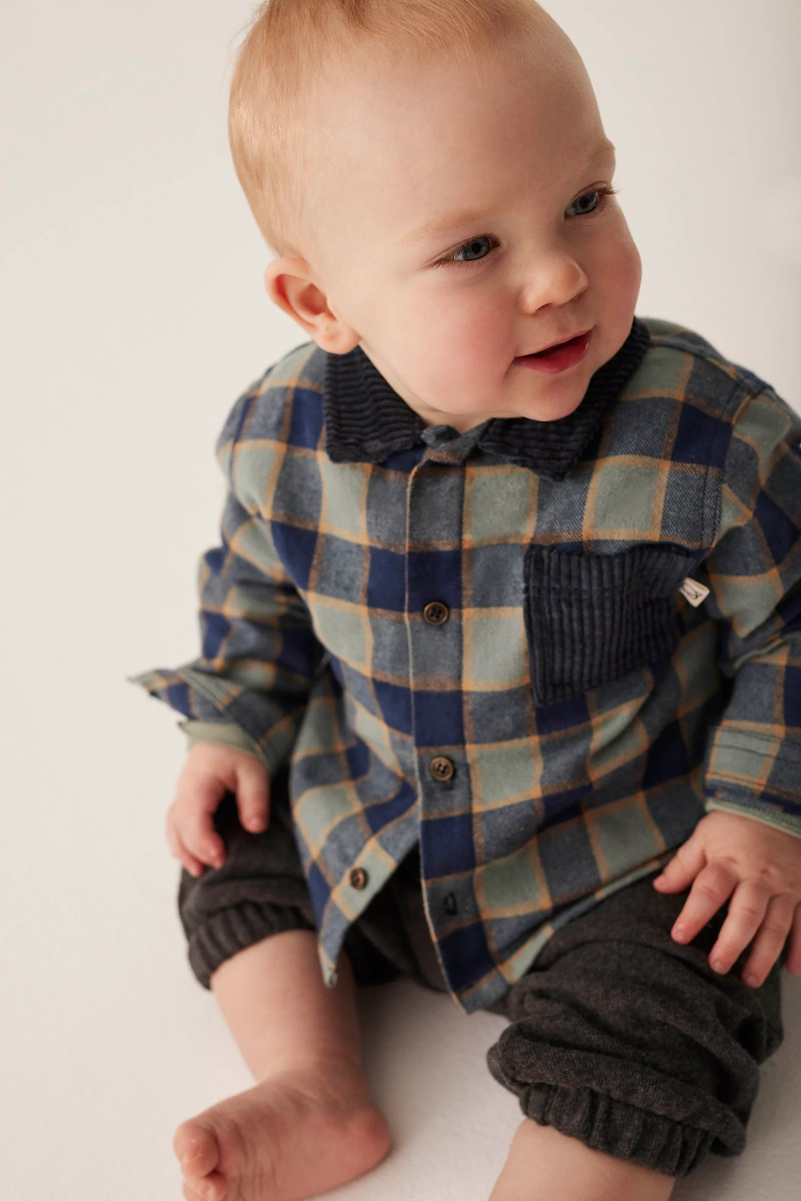 Organic Cotton Check Flannel Baby Shirt - Tokio - Image 5