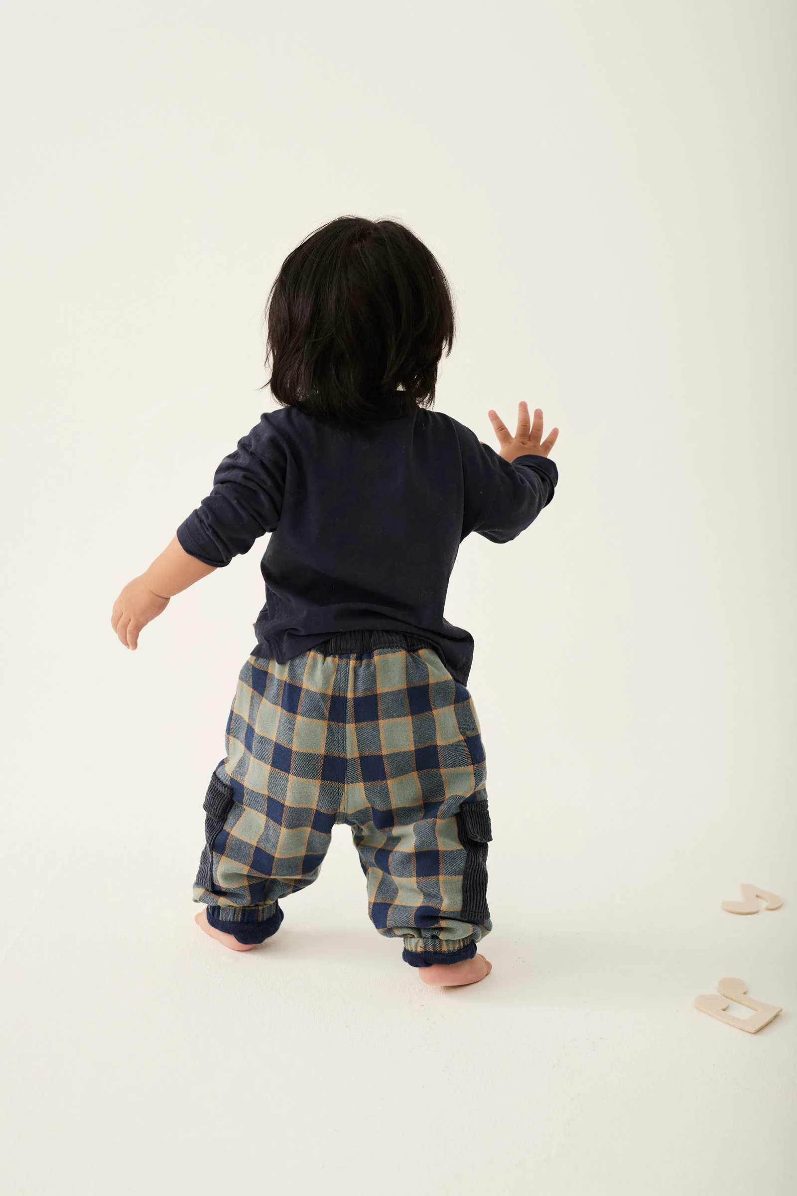 Organic Cotton Check Flannel Baby Pants - John
