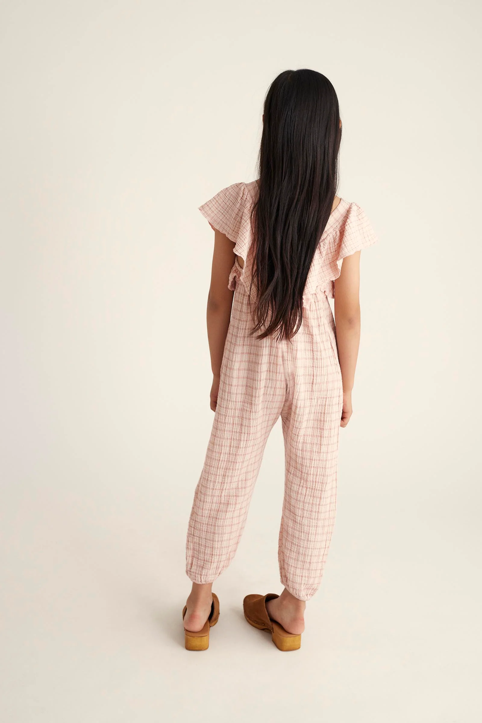 ORGANIC PLAID GAUZE JUMPSUIT - INNA - Image 3