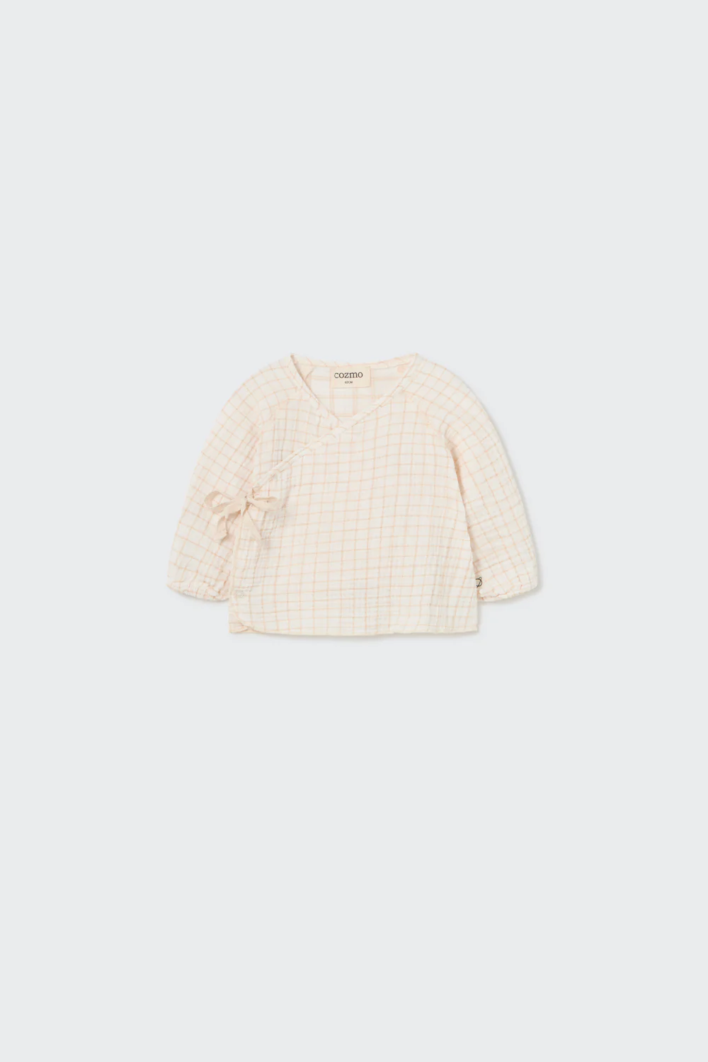 ORGANIC PLAID GAUZE NEWBORN TOP - DENIS