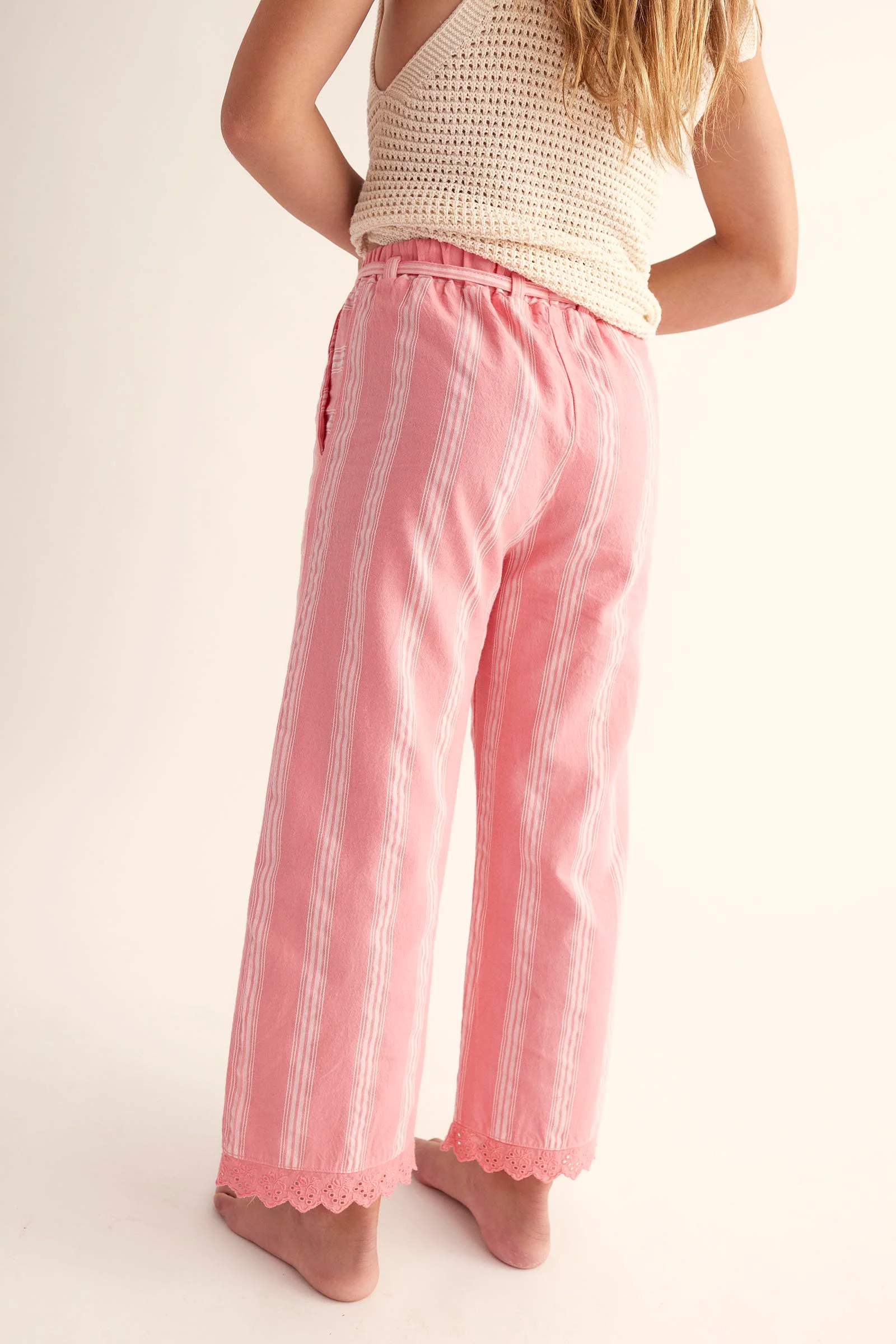 ORGANIC STRIPED RUFFLE PANTS - BELLA - Image 4