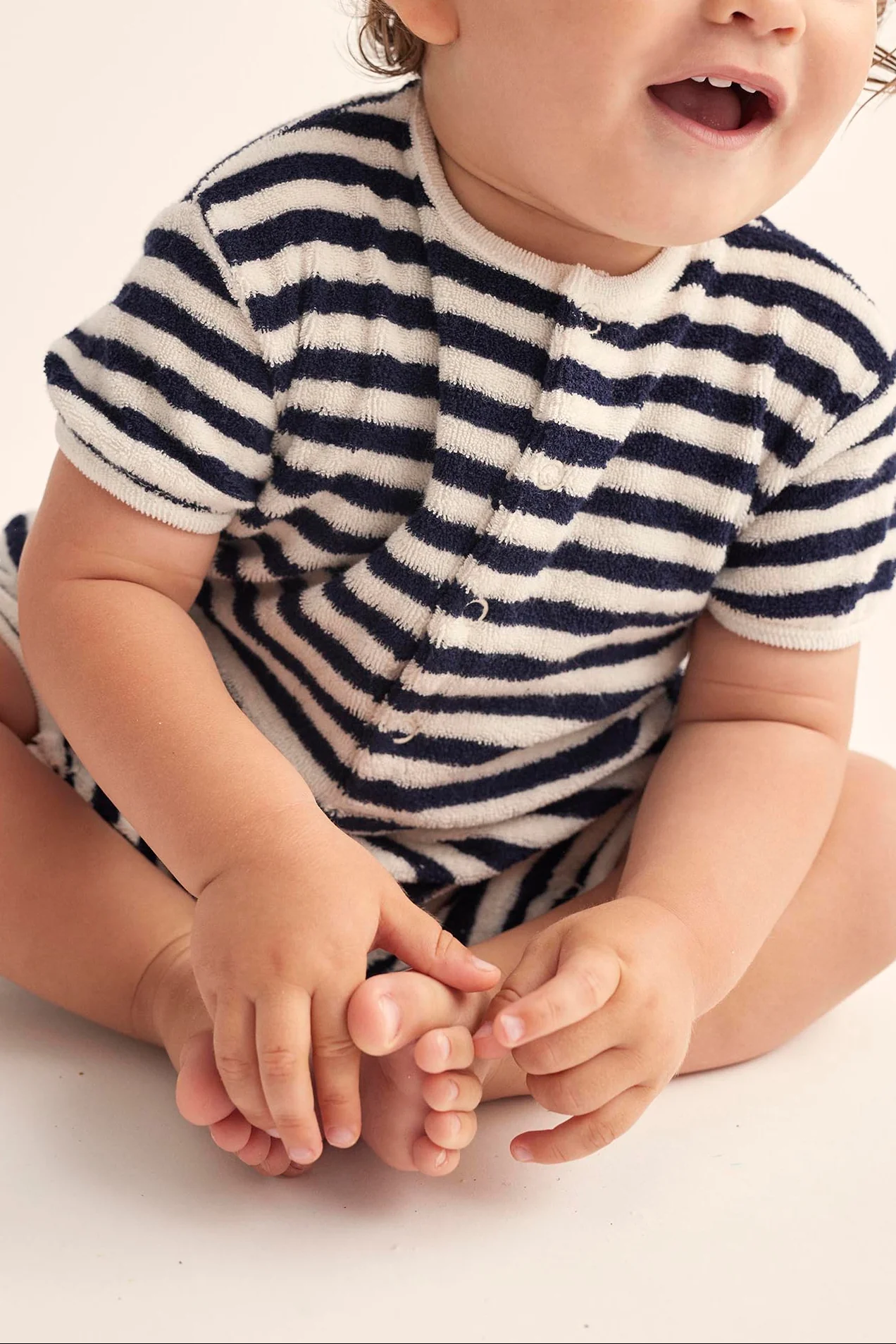 ORGANIC STRIPED TOWELING BABY JUMPSUIT - LUC - Image 3