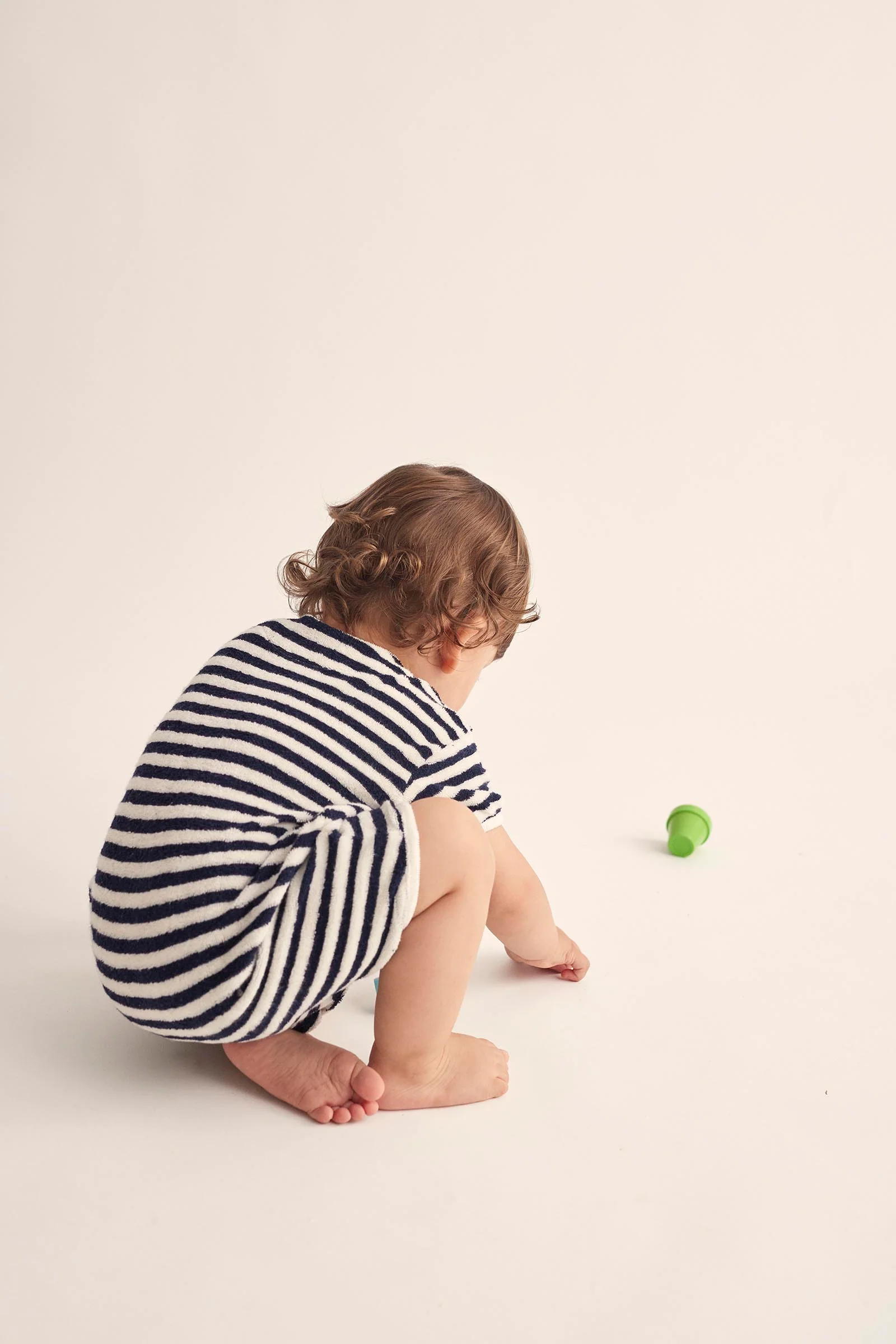 ORGANIC STRIPED TOWELING BABY JUMPSUIT - LUC - Image 4