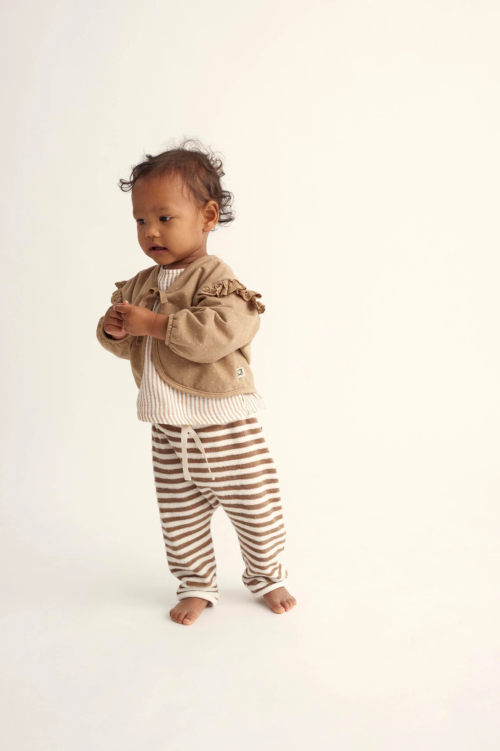 ORGANIC STRIPED TOWELING BABY PANTS - JASPER - Image 3