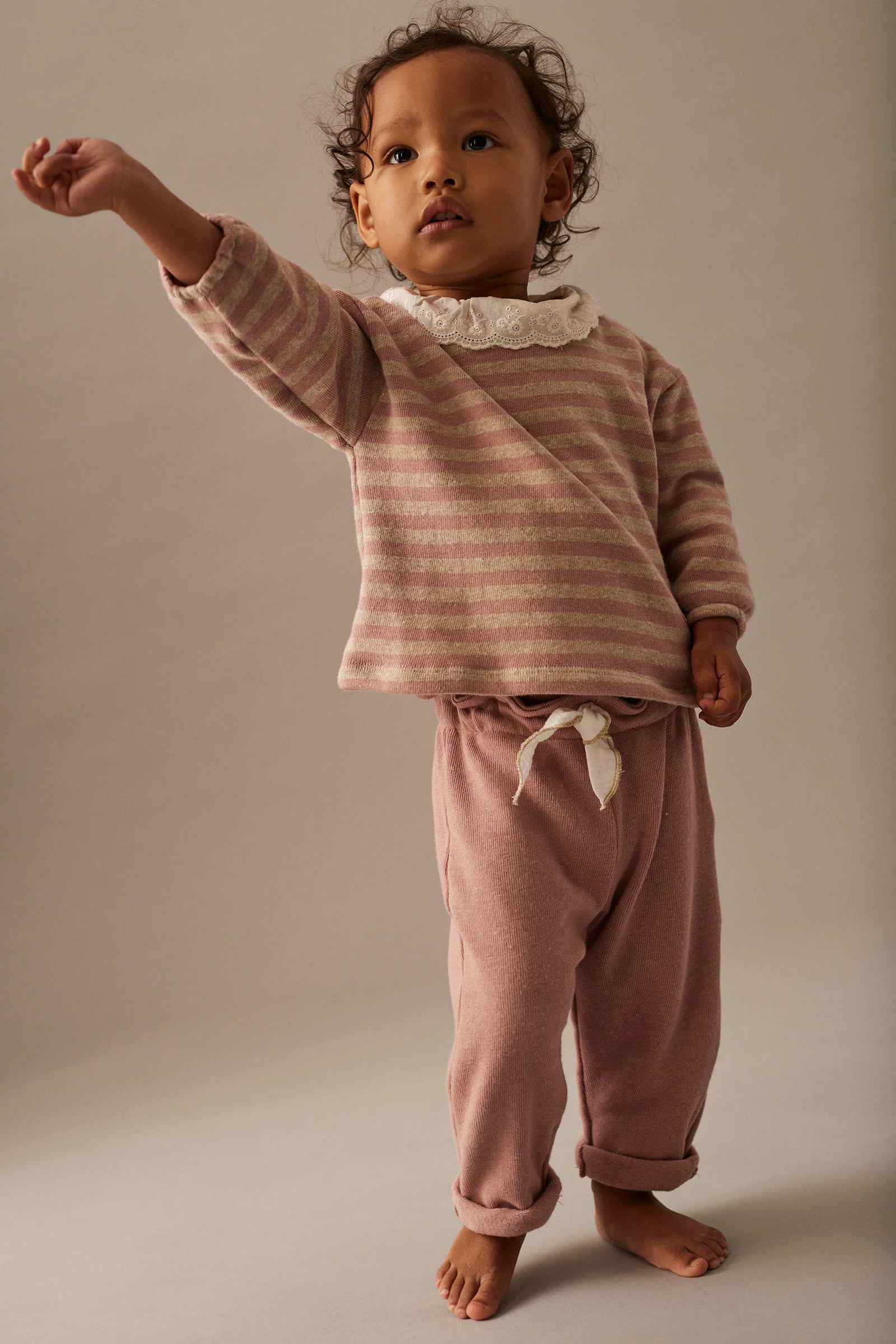 Soft Brushed Knit Bow Baby Pants - Sicilia