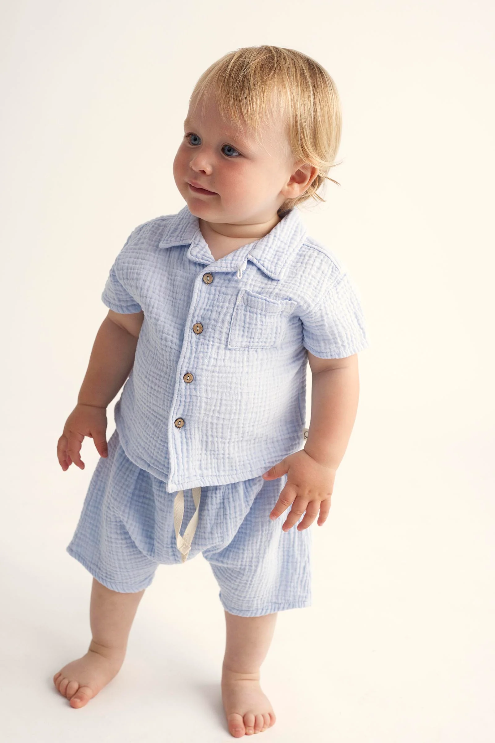 SOFT GAUZE BABY SHORT SLEEVES SHIRT - ABEL - Image 4